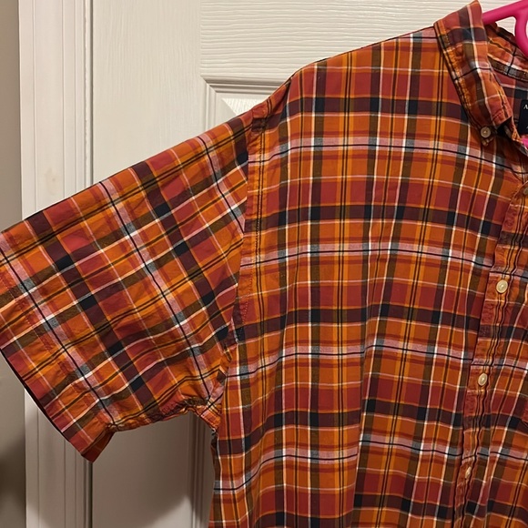Orange Plaid Button Down Shirt - Picture 3 of 5